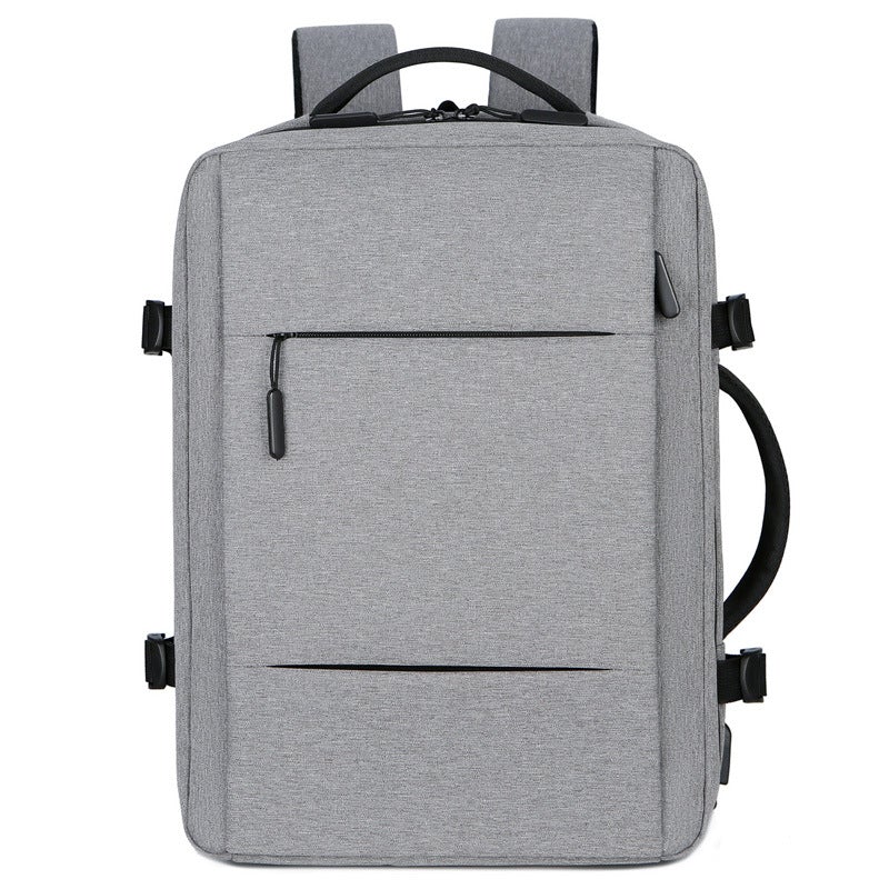 Lightweight Casual Business Laptop Backpack in black, featuring multiple compartments and adjustable straps, suitable for both men and women.