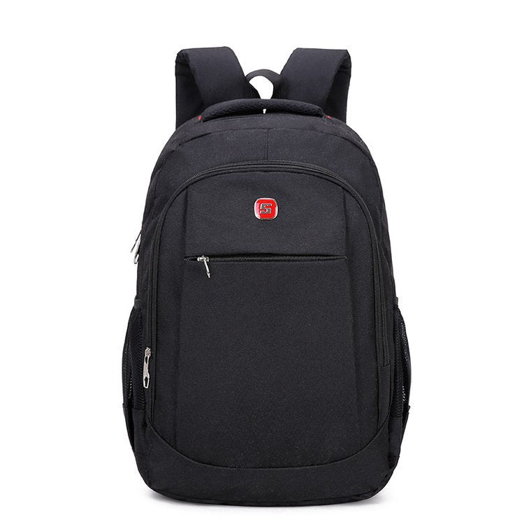 A solid color lightweight backpack suitable for both men and women, made of durable nylon with multiple pockets and a zipper closure.