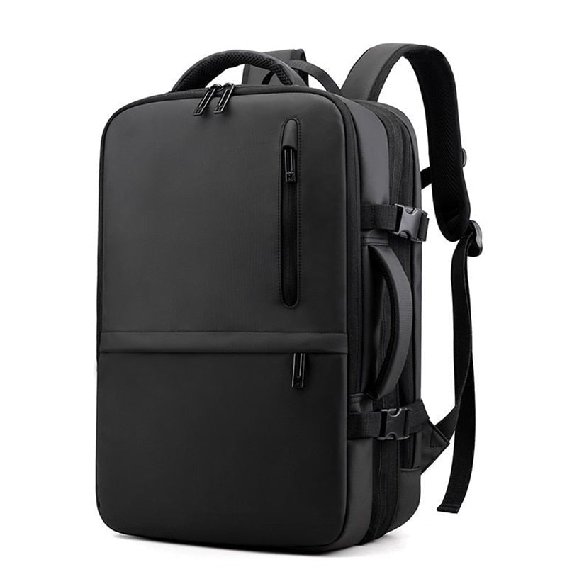 Man's Business Backpack made of high-quality nylon, featuring USB charging port and multiple compartments for organization.