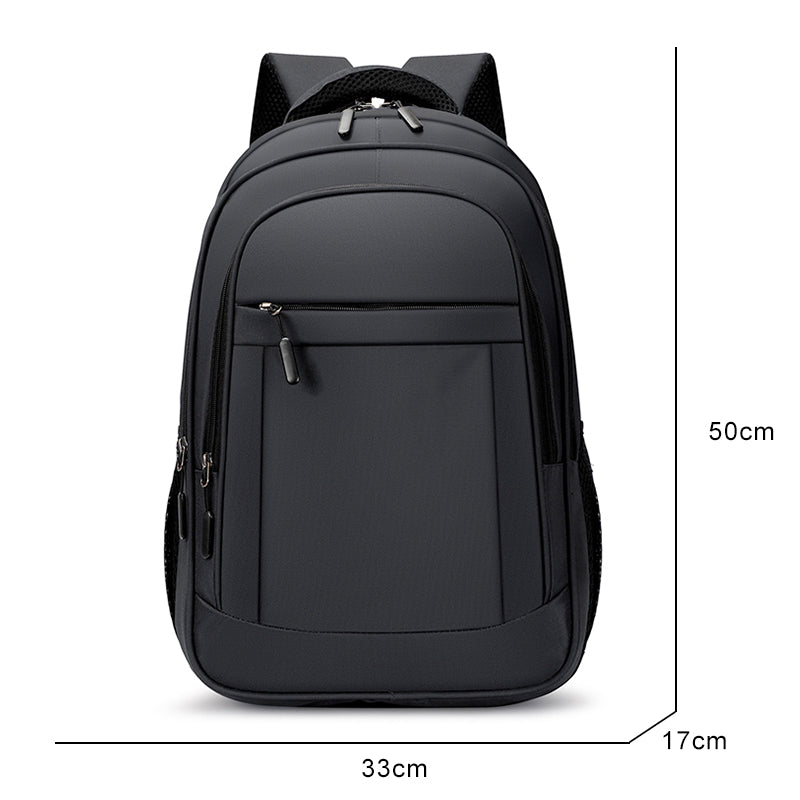 Men's multifunctional nylon backpack designed for carrying laptops up to 15.6 inches, featuring multiple pockets and a comfortable strap system.