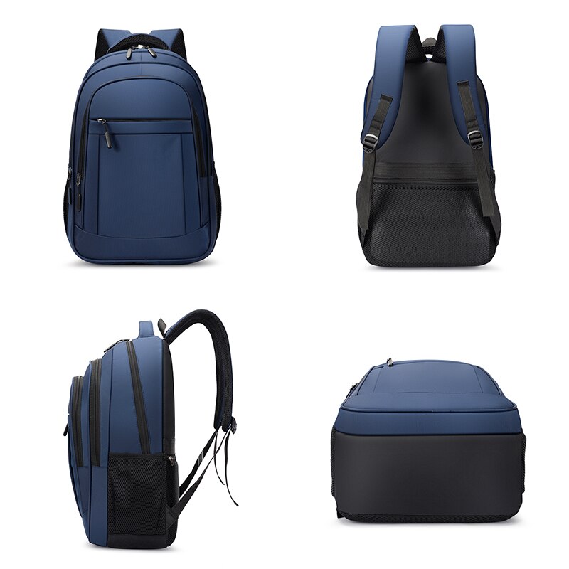 Men's multifunctional nylon backpack designed for carrying laptops up to 15.6 inches, featuring multiple pockets and a comfortable strap system.