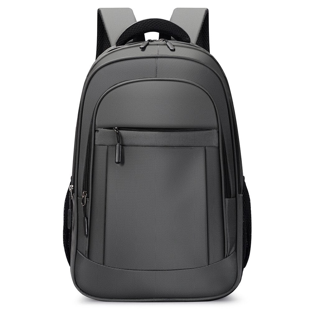 Men's multifunctional nylon backpack designed for carrying laptops up to 15.6 inches, featuring multiple pockets and a comfortable strap system.