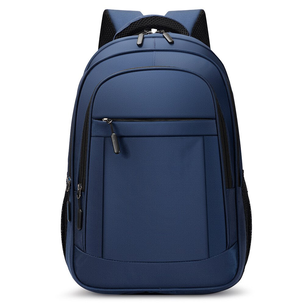 Men's multifunctional nylon backpack designed for carrying laptops up to 15.6 inches, featuring multiple pockets and a comfortable strap system.