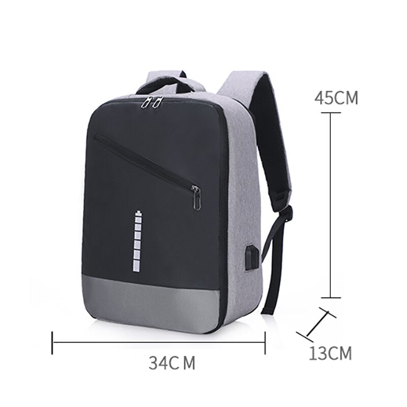 Men's multifunctional backpack with USB charging port, made of durable nylon, featuring multiple pockets and a stylish design.