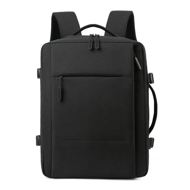 Men's multifunctional waterproof backpack with USB charging port, featuring multiple compartments and ergonomic design.