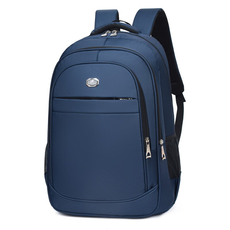 Men's multifunctional waterproof business backpack made of Oxford material, featuring multiple pockets and a stylish design.