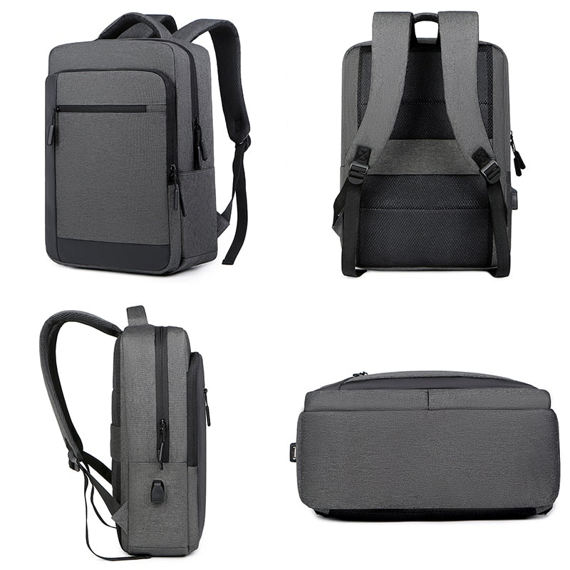 Men's multifunctional waterproof nylon backpack with adjustable straps and multiple compartments, ideal for daily use and outdoor activities.