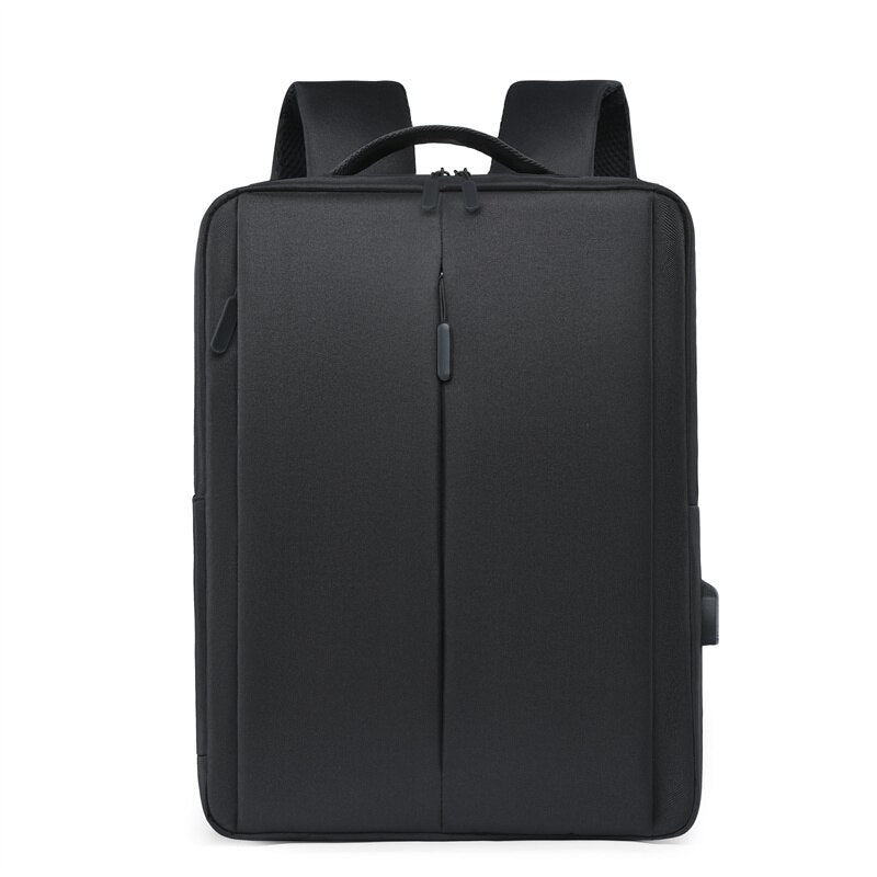 Men's Business Backpack designed for 15.6-inch laptops, featuring multiple pockets and adjustable straps, made from durable nylon material.