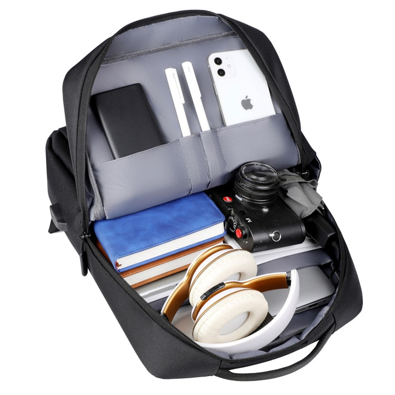 Men's Business Backpack made of high-quality nylon, designed for 15.6-inch laptops, featuring multiple pockets and comfortable shoulder straps.