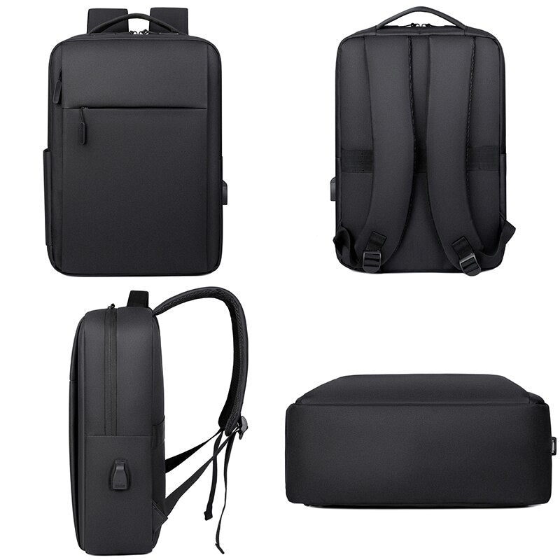 Men's Business Backpack made of high-quality nylon, designed for 15.6-inch laptops, featuring multiple pockets and comfortable shoulder straps.