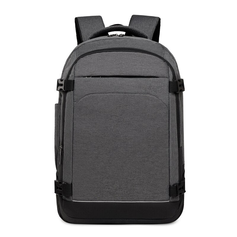 Men's Business Backpack featuring USB charging port, nylon material, and spacious compartments for laptops and essentials.