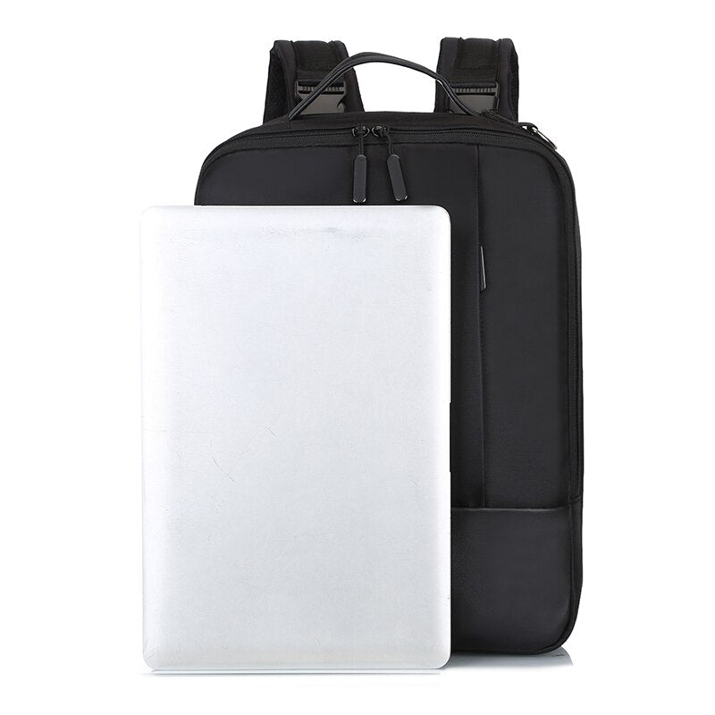 Men's Fashion Business Backpack made of high-quality nylon, featuring multiple compartments and a sleek design, ideal for carrying laptops and essentials.