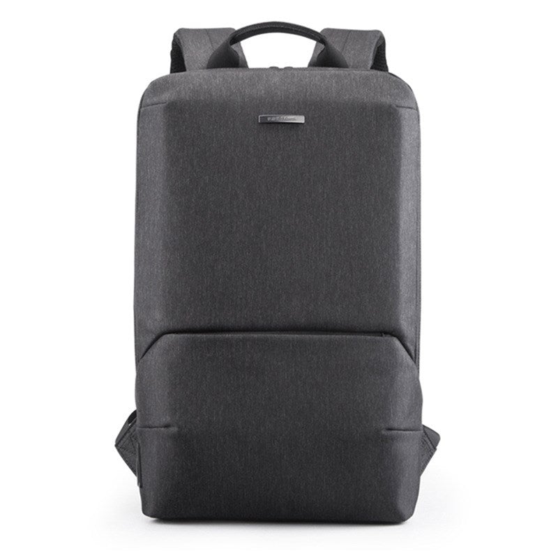 Men's Grey Oxford Cloth Business Multi-function Backpack with multiple pockets and a sleek design, perfect for commuting.