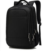 Men's large capacity solid color computer backpack made from waterproof Oxford material, featuring padded straps and spacious compartments.