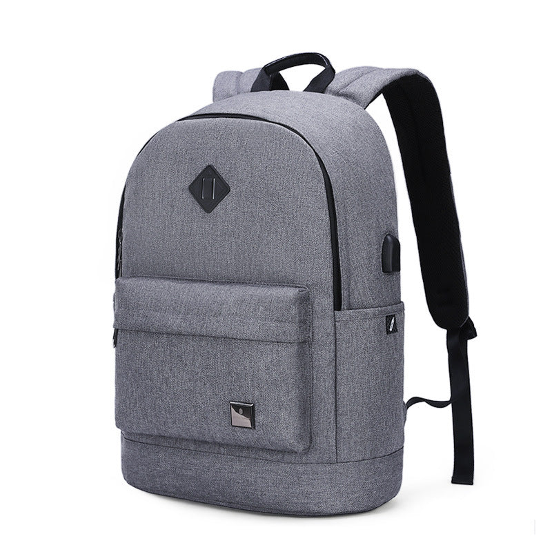 Men's Multi-function Backpack featuring a USB charging port, made of durable polyester, designed to hold a 15.6-inch laptop.