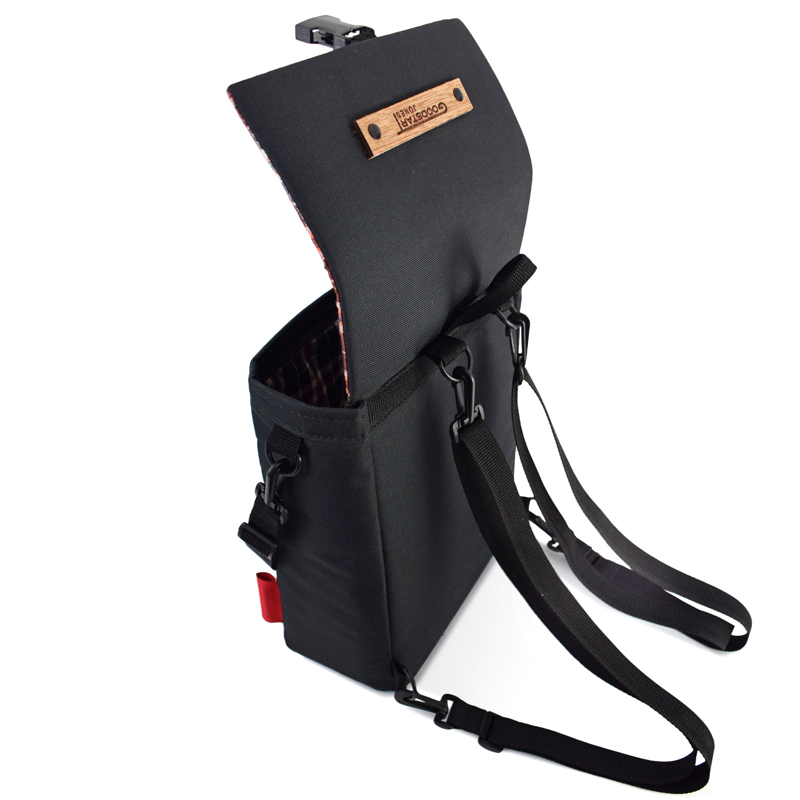 Mini Merchant Backpack in BLACK, showcasing its sleek design and multifunctional features, perfect for daily use.