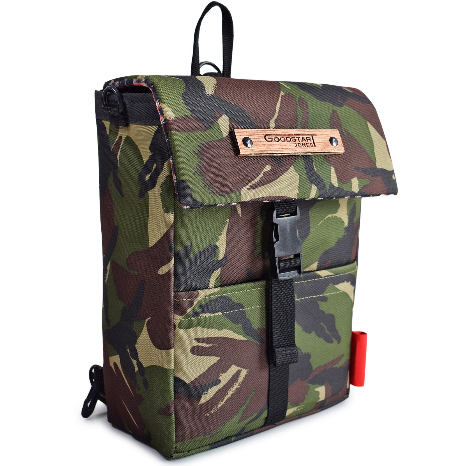 Mini Merchant Backpack in CAMO featuring a stylish camo pattern, adjustable straps, and multiple compartments for versatile use.