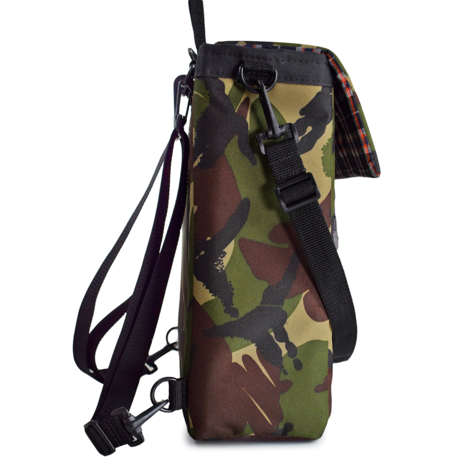 Mini Merchant Backpack in CAMO featuring a stylish camo pattern, adjustable straps, and multiple compartments for versatile use.