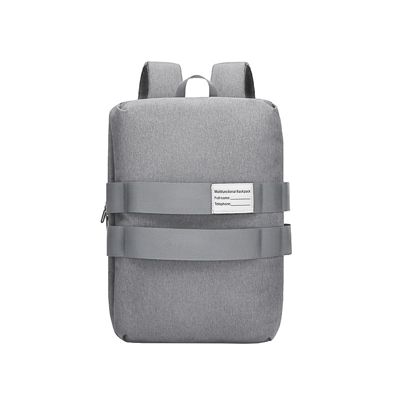 A stylish multifunctional dual-purpose business backpack featuring breathable, waterproof material with anti-theft and anti-vibration features.