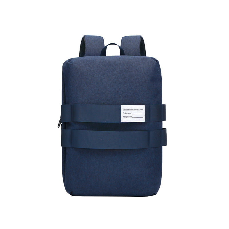 A stylish multifunctional dual-purpose business backpack featuring breathable, waterproof material with anti-theft and anti-vibration features.