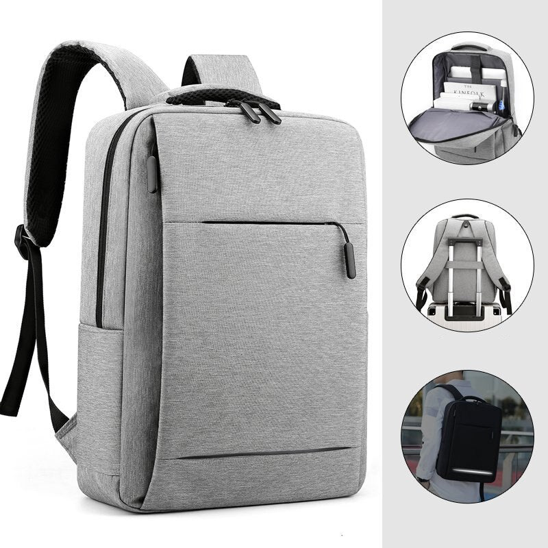 Multifunctional Man Backpack made of waterproof nylon, featuring a large capacity and USB charging port, ideal for business and casual use.