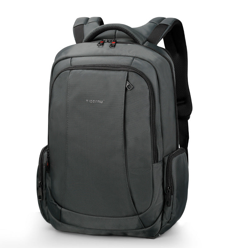 Multifunctional Men's High Quality Laptop Backpack in black nylon, featuring multiple pockets and a sleek design.