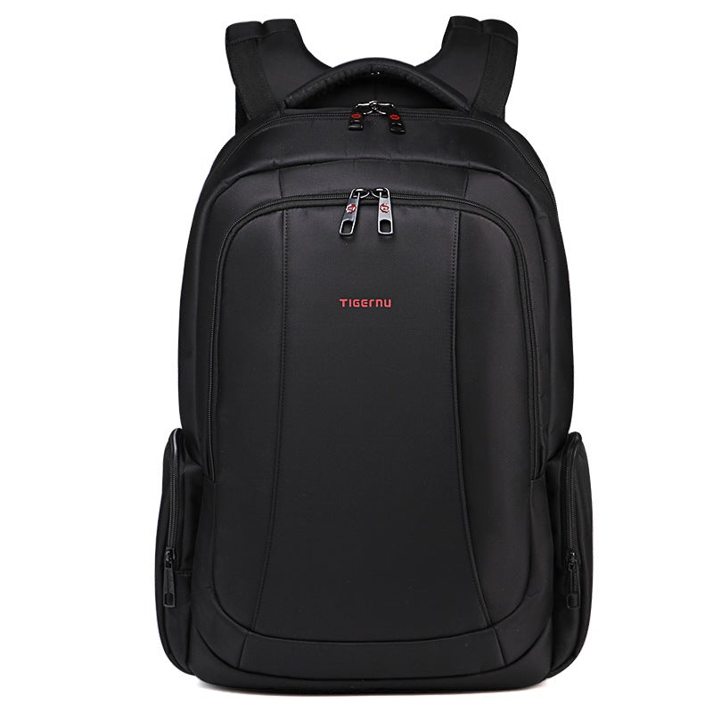 Multifunctional Men's High Quality Laptop Backpack in black nylon, featuring multiple pockets and a sleek design.