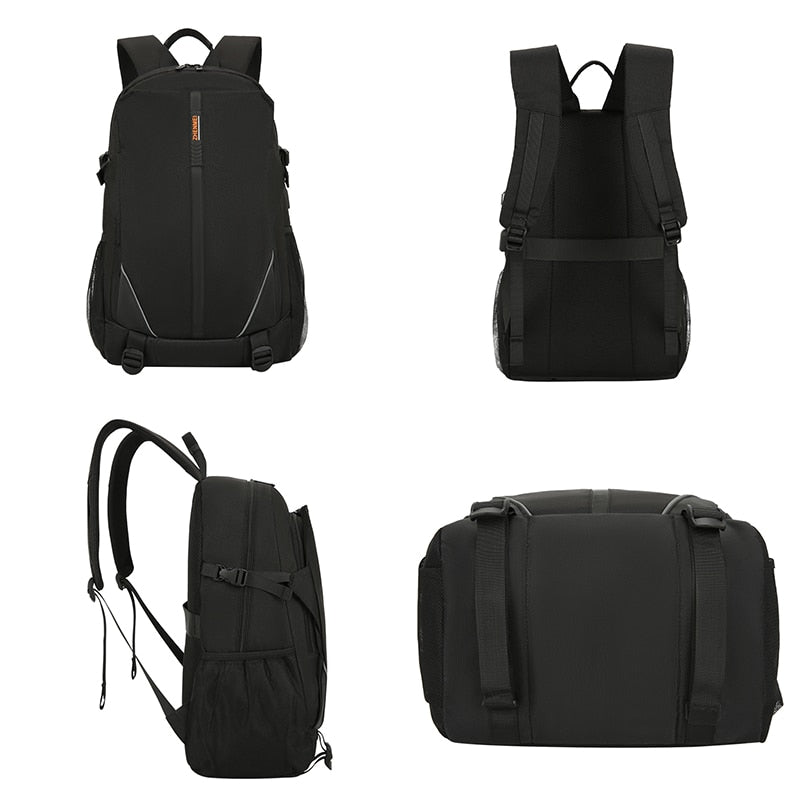 New Male Backpack made of luxury waterproof nylon, featuring multiple pockets and a sleek design, ideal for business and travel.