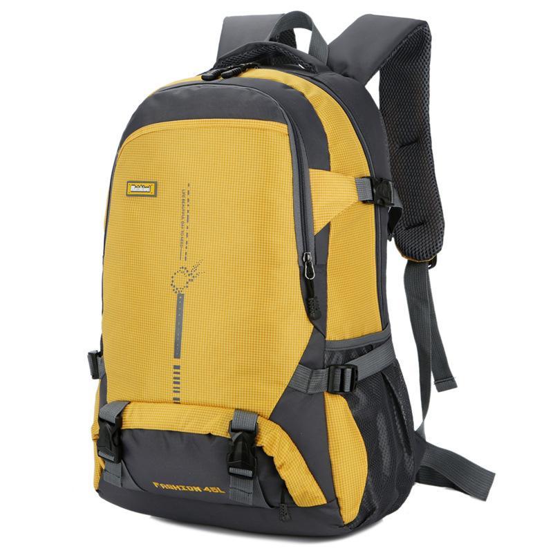 A durable nylon sports and leisure outdoor travel backpack in a vibrant color, showcasing its spacious design and adjustable straps.