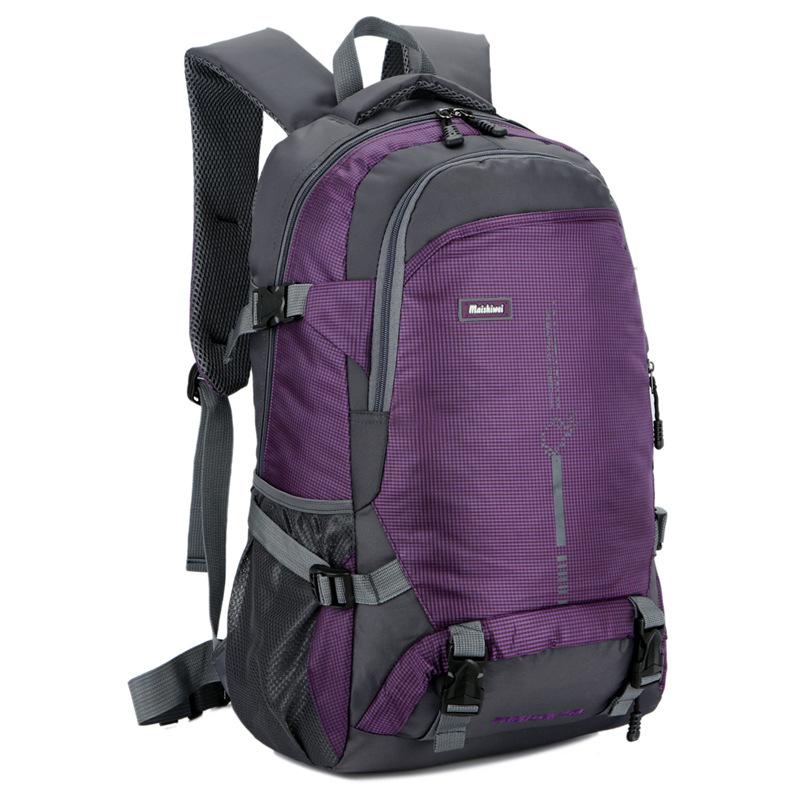 A durable nylon sports and leisure outdoor travel backpack in a vibrant color, showcasing its spacious design and adjustable straps.