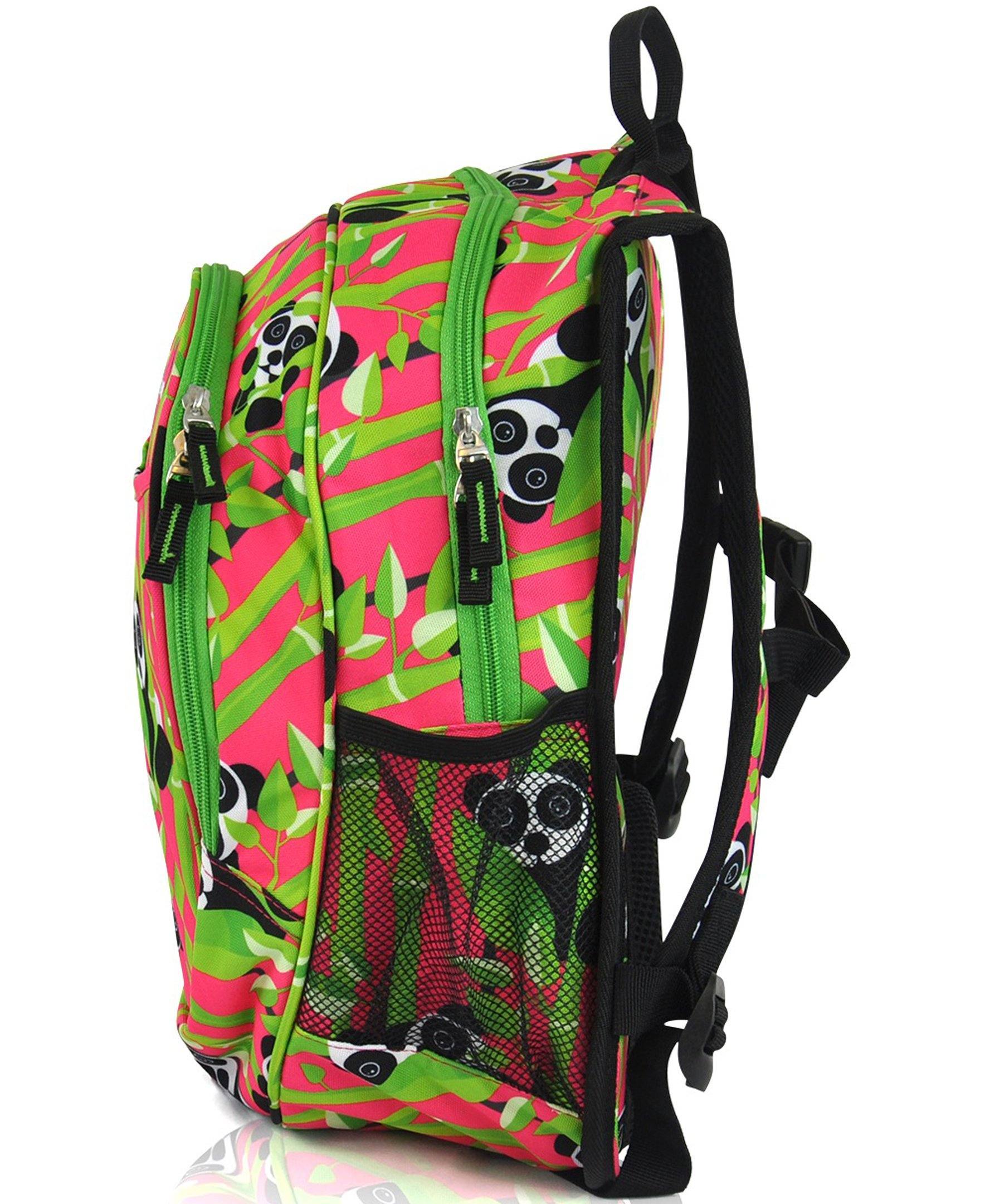 Obersee Mini Preschool All-in-One Backpack for Toddlers featuring a panda design, insulated cooler pocket, and padded straps, perfect for young children.