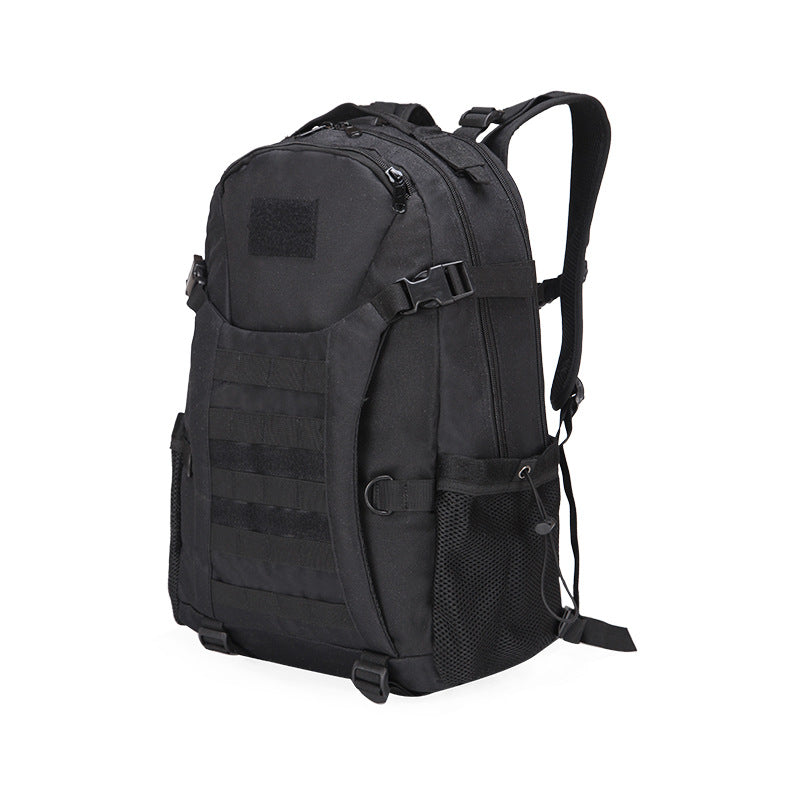 Outdoor sports backpack made of durable 800D nylon, ideal for camping, hiking, and cycling, featuring adjustable straps and multiple compartments.