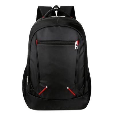 Oxford Cloth Breathable Anti-theft Laptop Backpack in black with multiple compartments and adjustable straps, showcasing its sleek design and durable material.