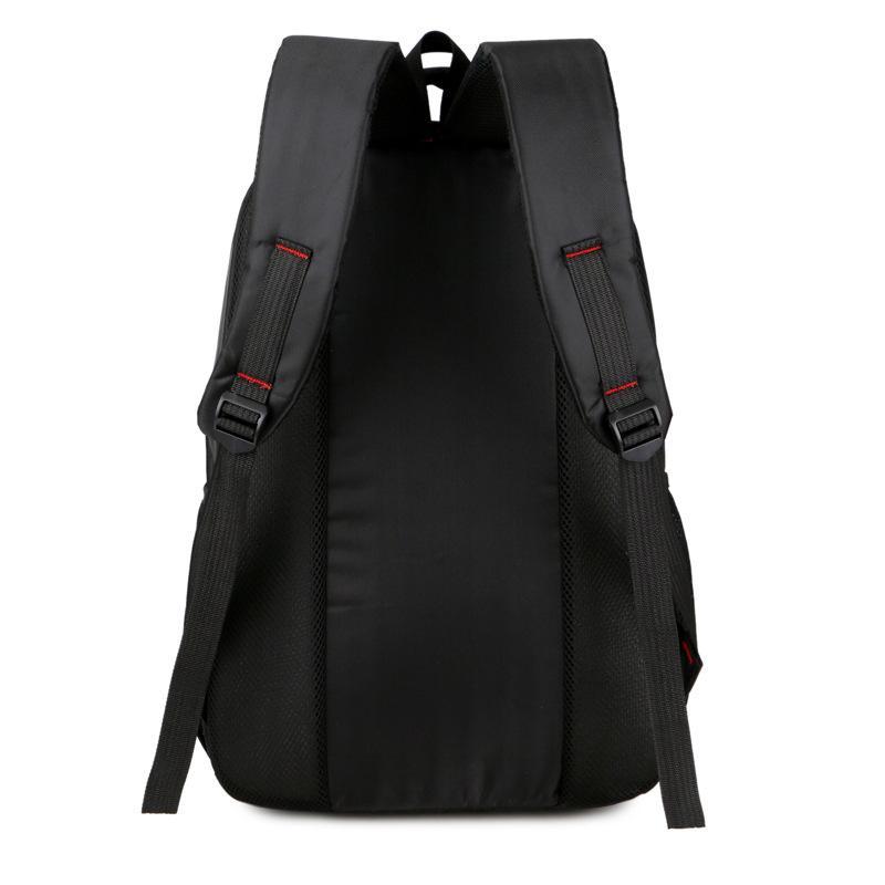 Oxford Cloth Breathable Anti-theft Laptop Backpack in black with multiple compartments and adjustable straps, showcasing its sleek design and durable material.