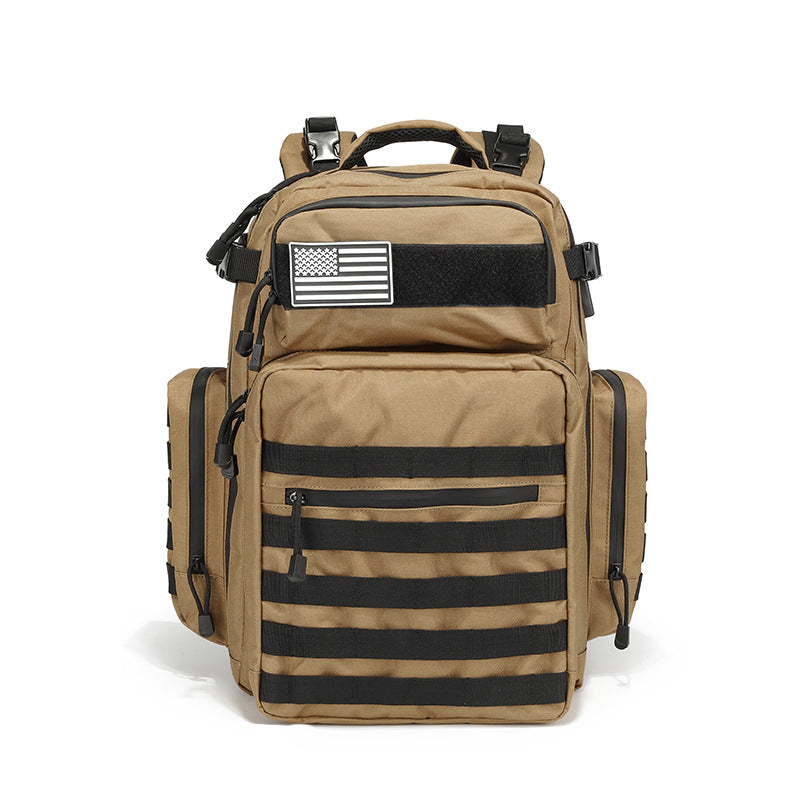 Oxford Cloth Leisure Hiking Camouflage Waterproof Backpack showcasing its durable material and stylish design, ideal for outdoor activities.