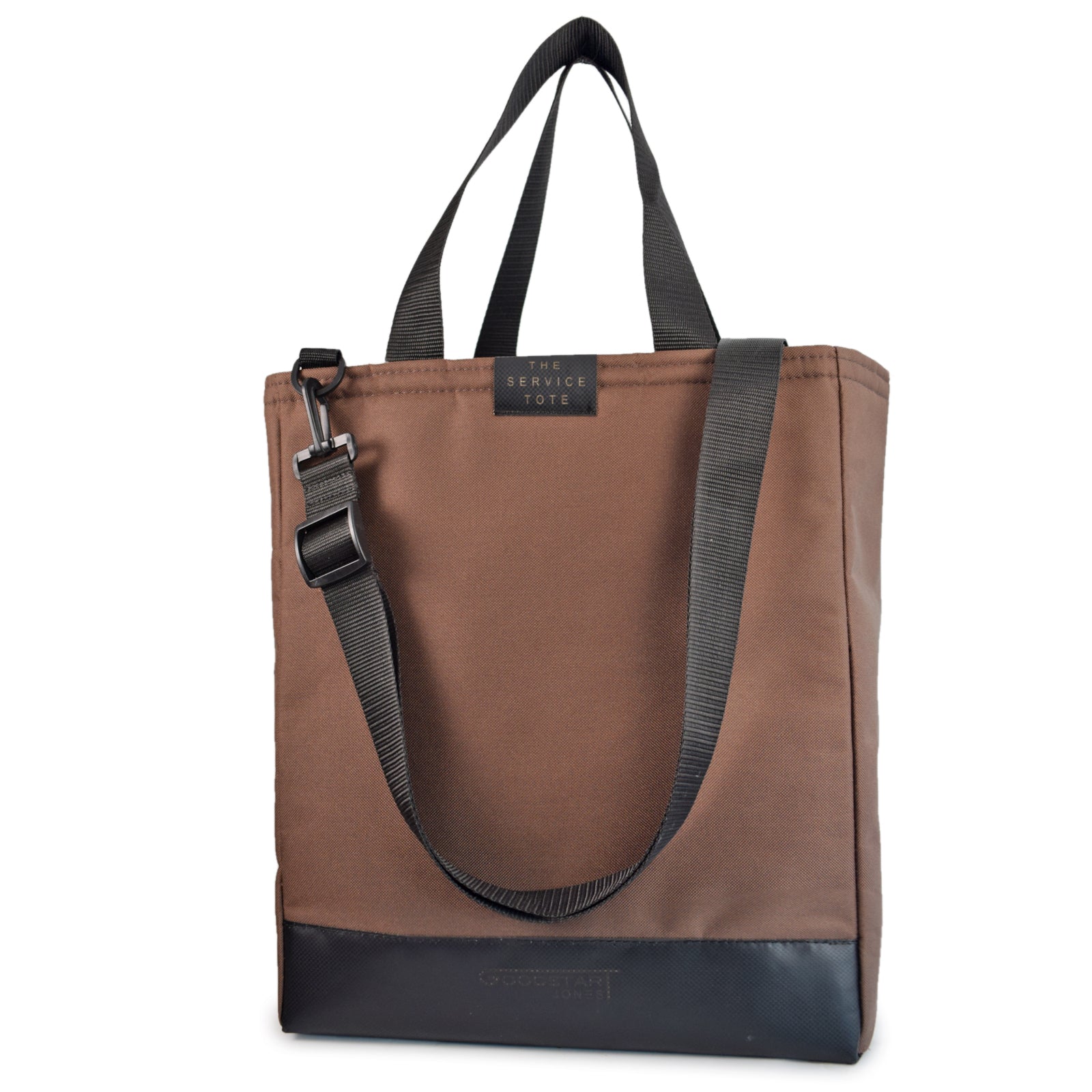 Brown padded service tote bag designed for comfort and durability, perfect for shopping and everyday use.