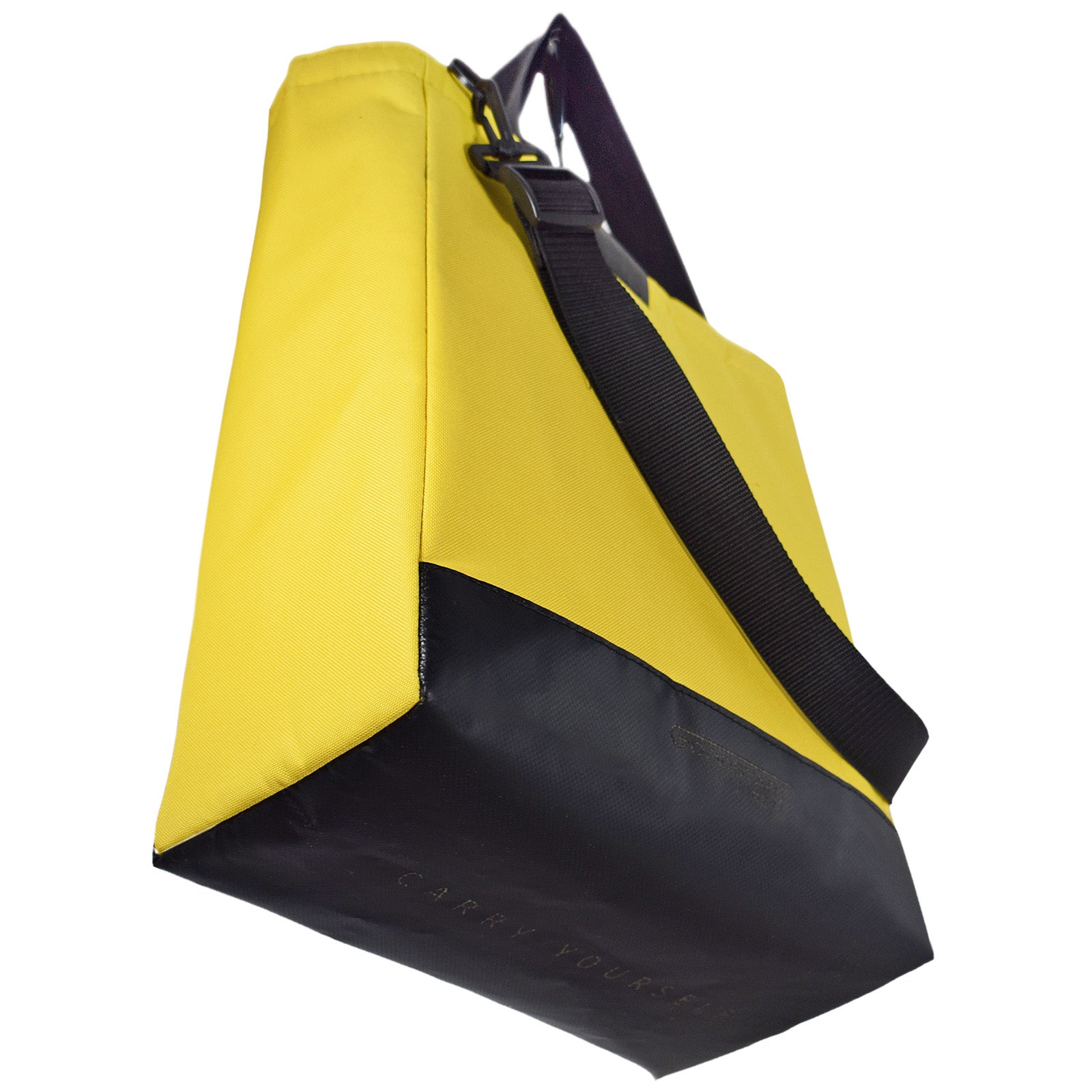 A vibrant yellow padded service tote bag designed for comfort and durability, perfect for shopping and everyday use.