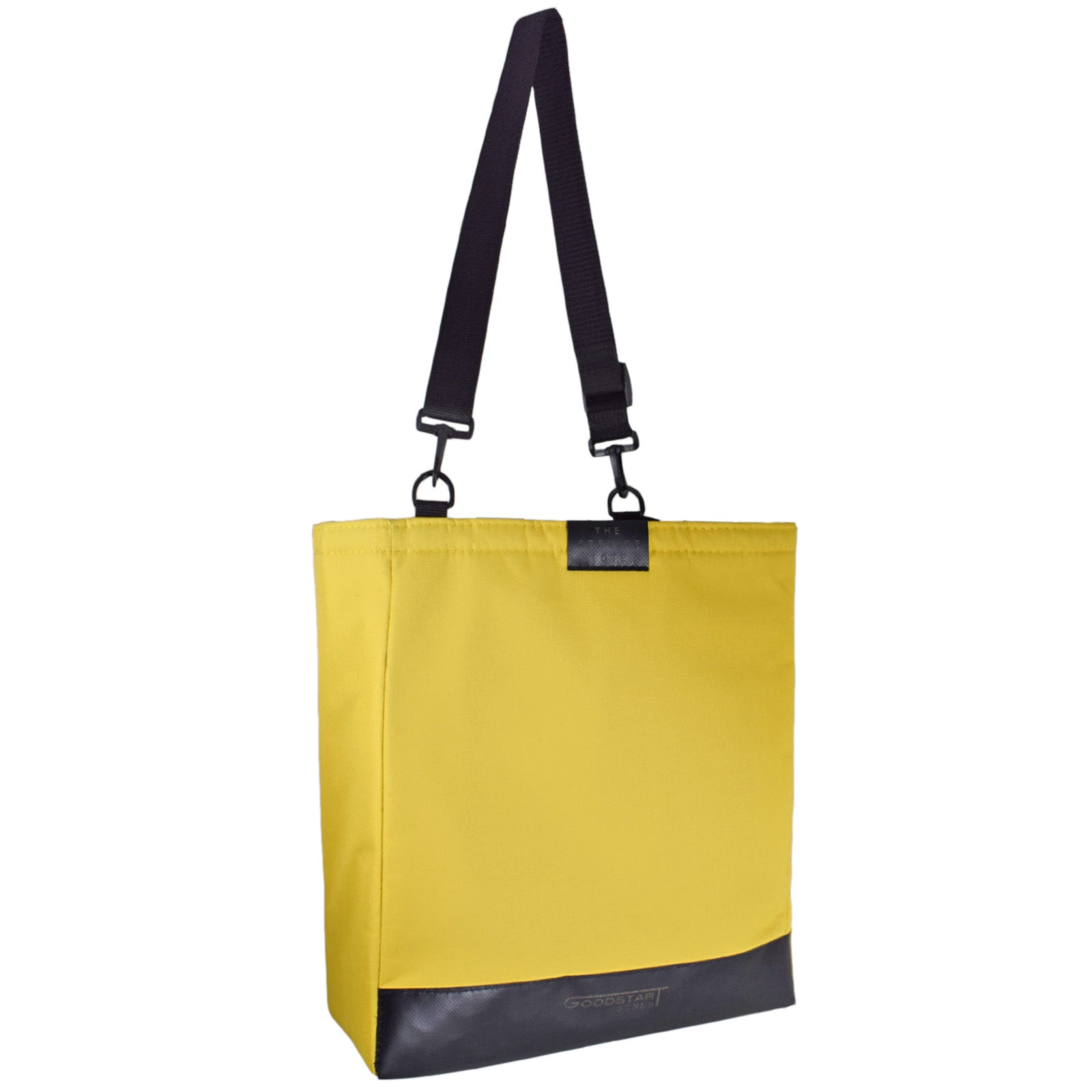 A vibrant yellow padded service tote bag designed for comfort and durability, perfect for shopping and everyday use.