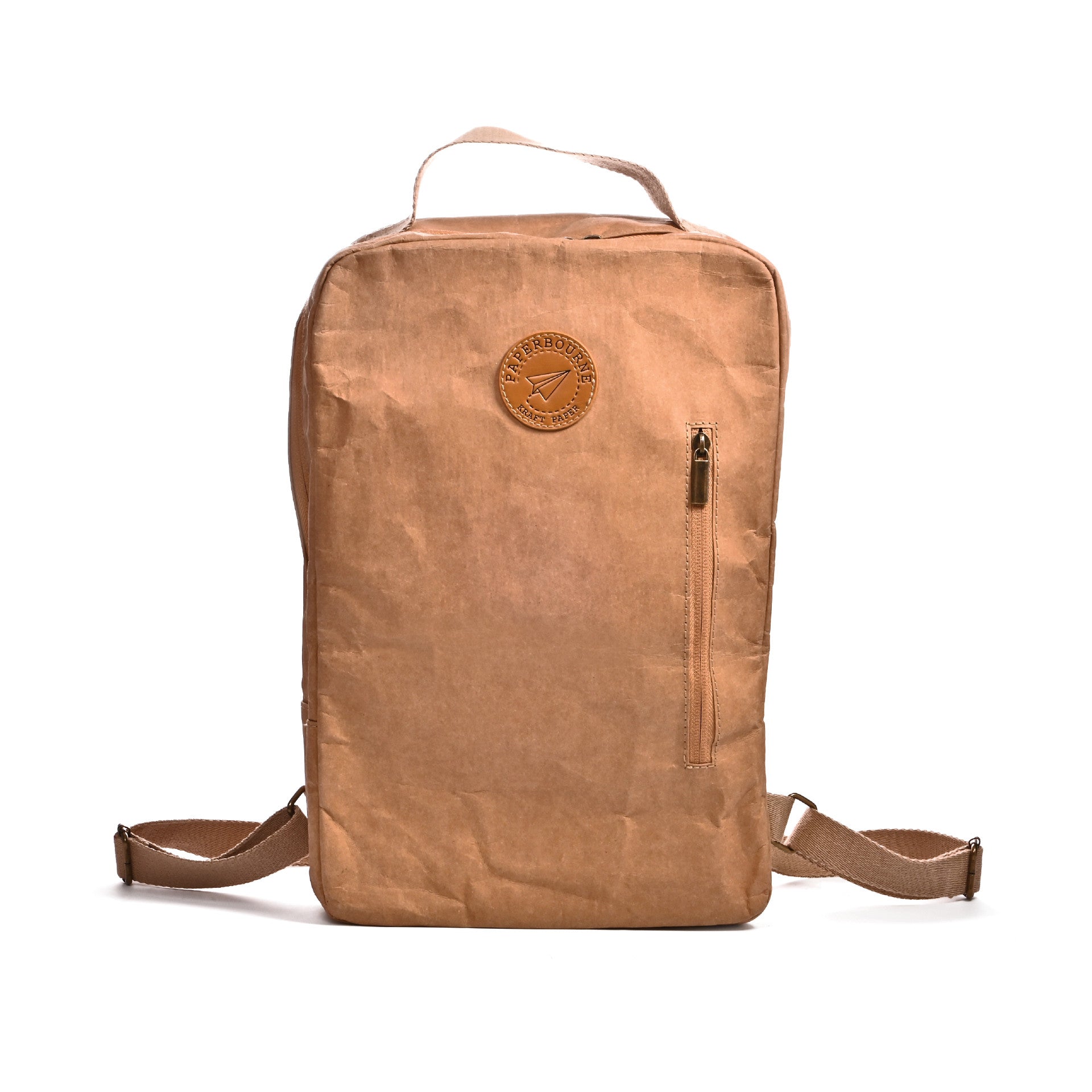 Pax kraft paper backpack showcasing its unique design and eco-friendly material, perfect for everyday use.