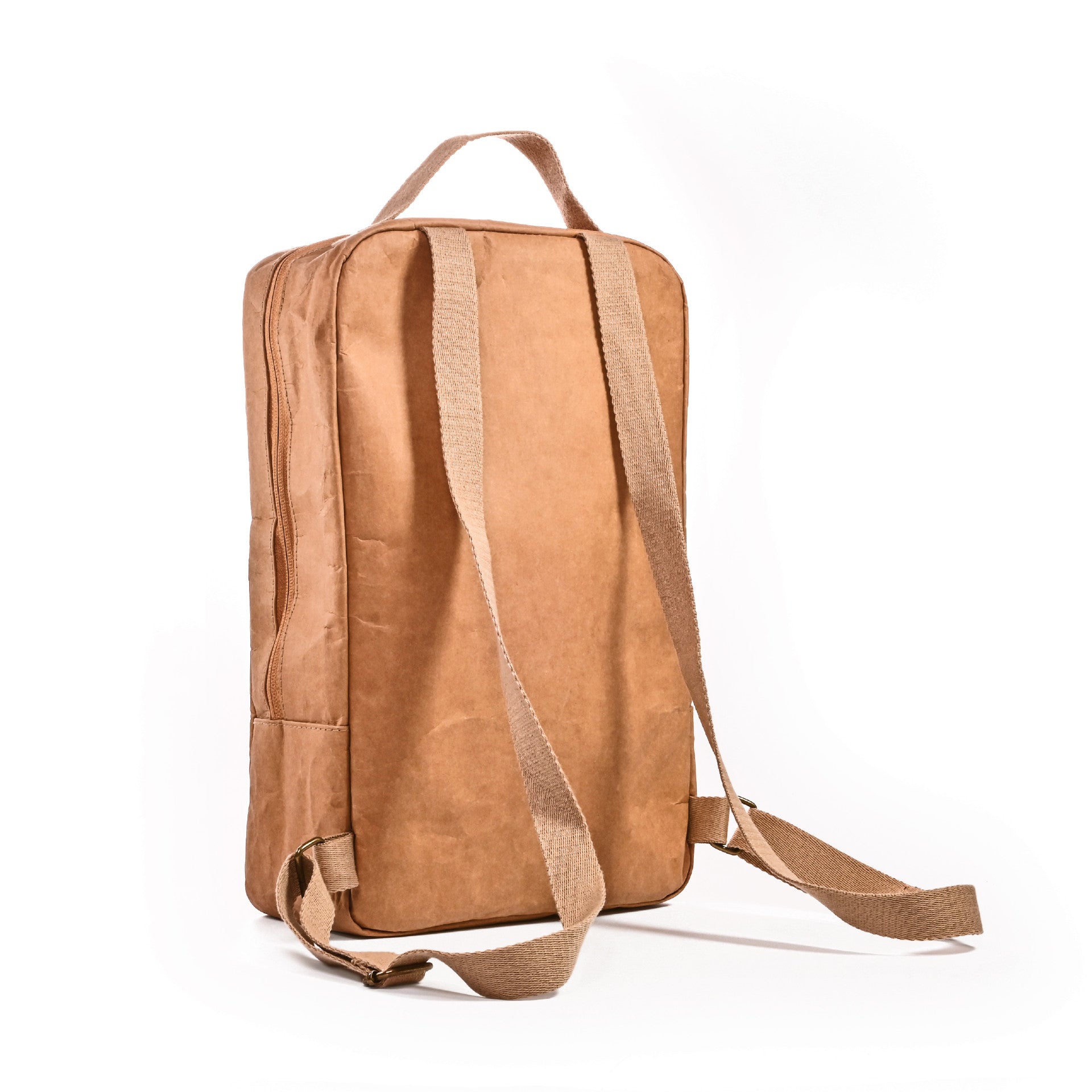 Pax kraft paper backpack showcasing its unique design and eco-friendly material, perfect for everyday use.