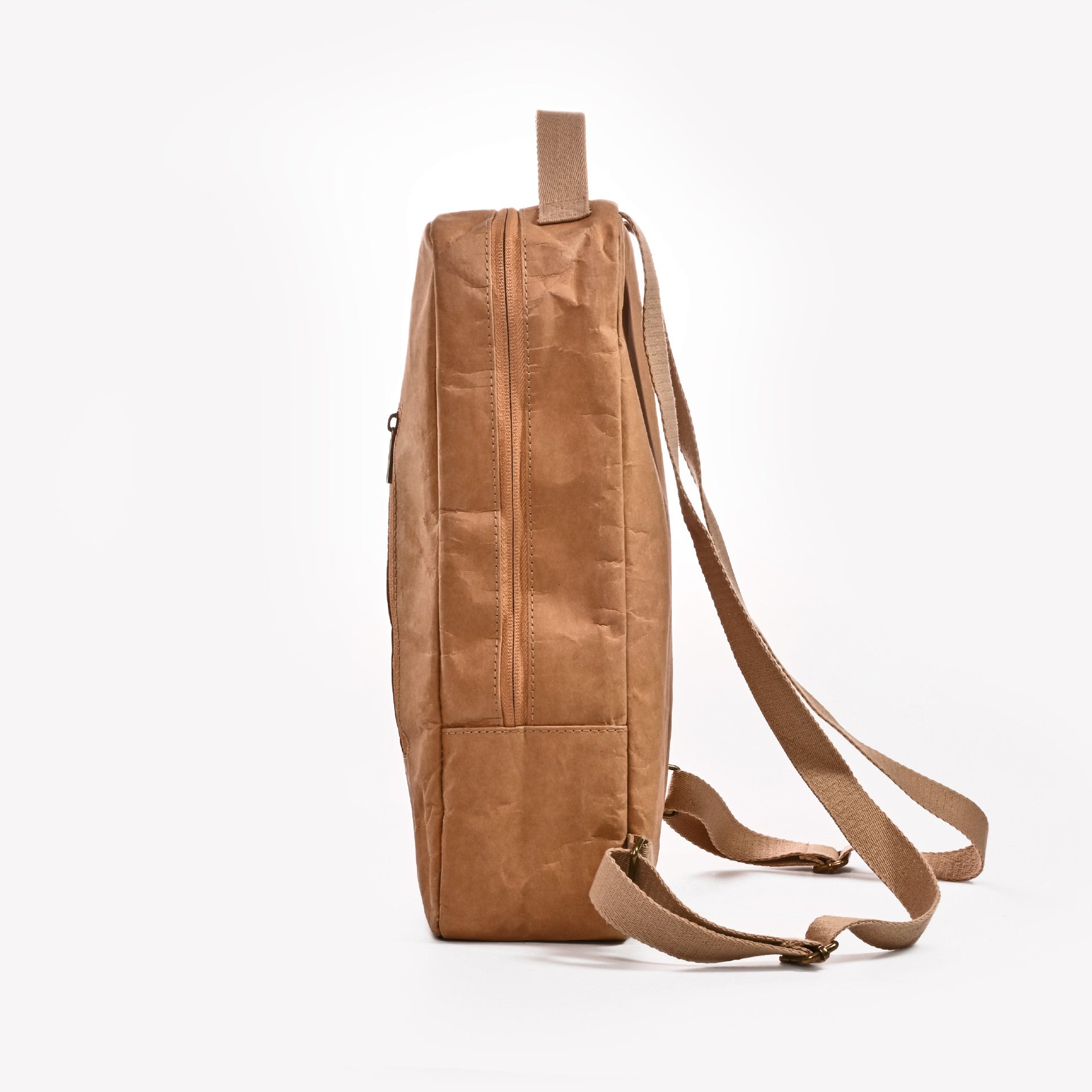 Pax kraft paper backpack showcasing its unique design and eco-friendly material, perfect for everyday use.