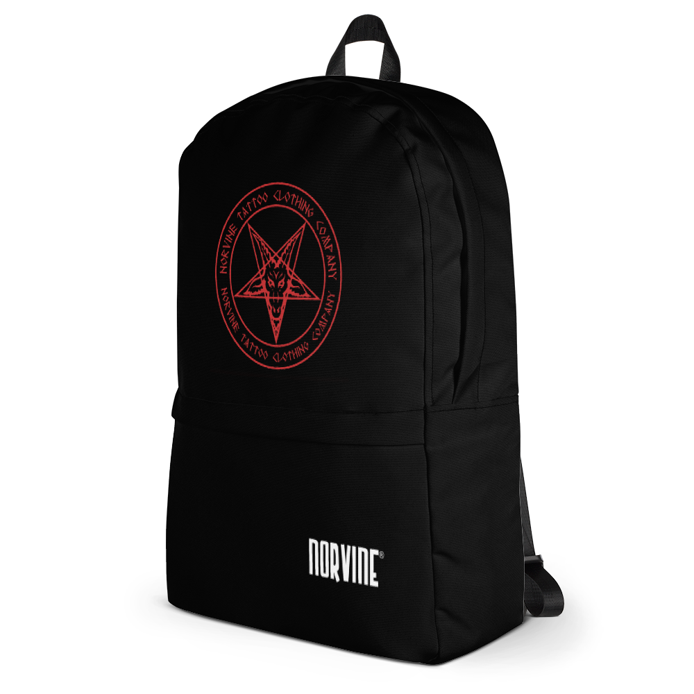 Pentagram Backpack in medium size, featuring water-resistant polyester, multiple pockets, and padded ergonomic straps for comfort.