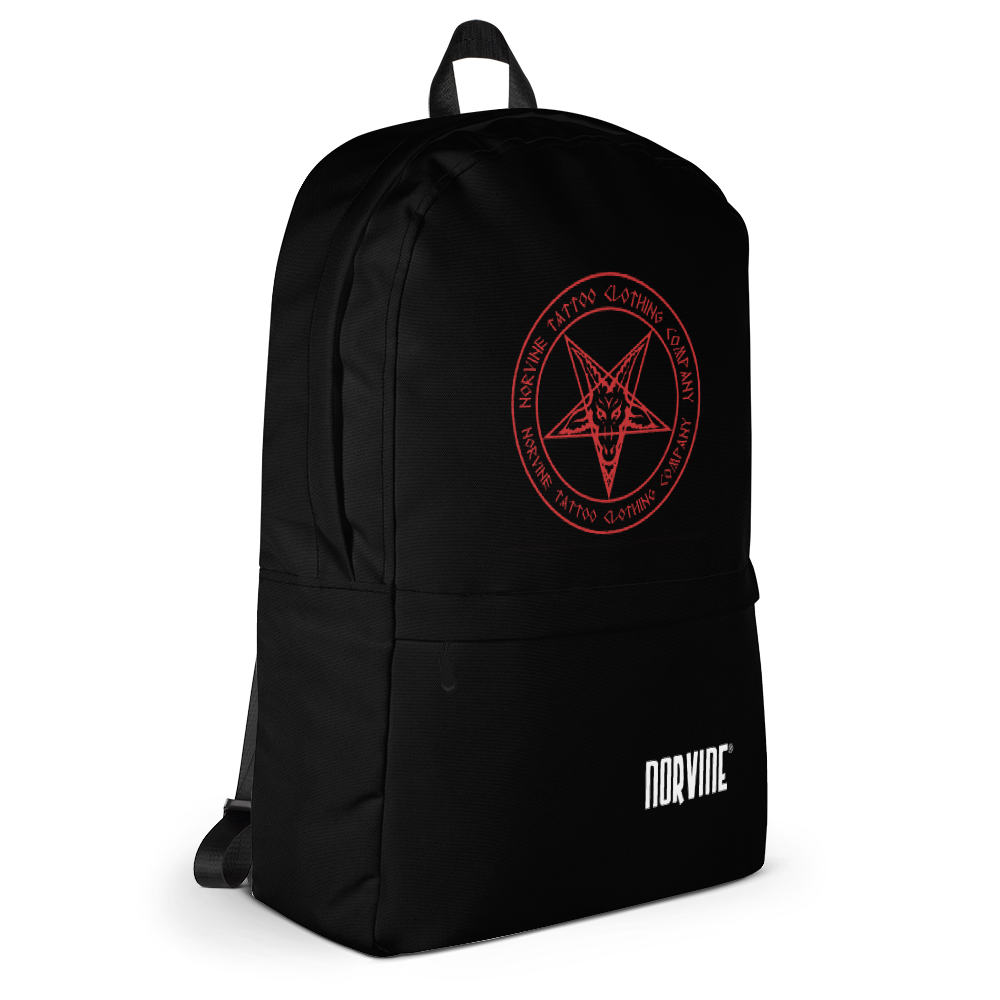 Pentagram Backpack in medium size, featuring water-resistant polyester, multiple pockets, and padded ergonomic straps for comfort.