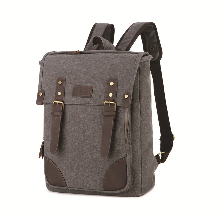 Retro Fashion Canvas Outdoor Laptop Backpack in stylish design, featuring multiple pockets and air cushion straps for comfort.