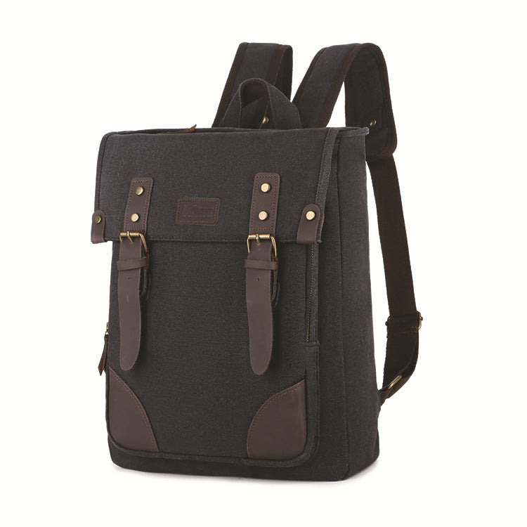 Retro Fashion Canvas Outdoor Laptop Backpack in stylish design, featuring multiple pockets and air cushion straps for comfort.