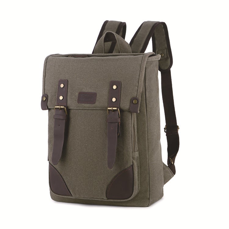 Retro Fashion Canvas Outdoor Laptop Backpack in stylish design, featuring multiple pockets and air cushion straps for comfort.