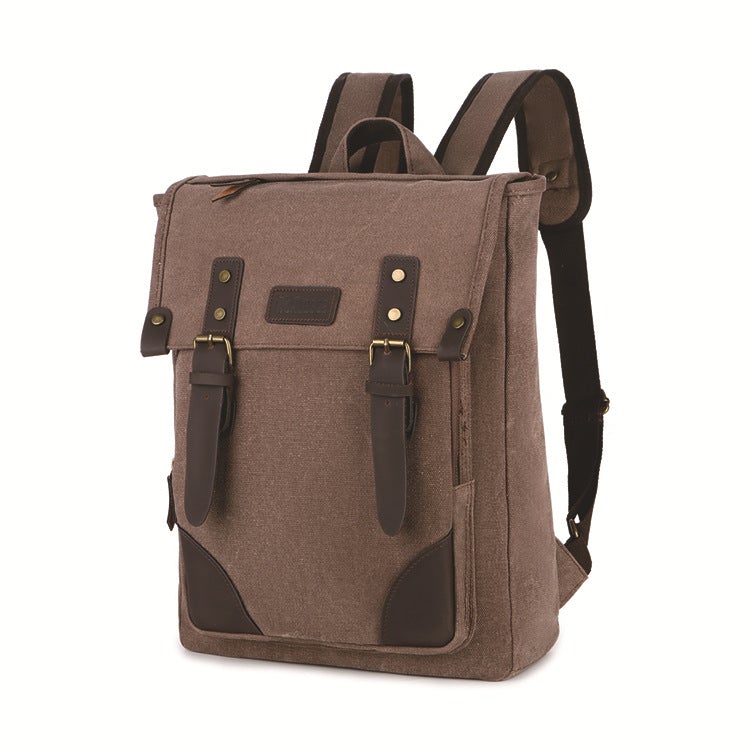 Retro Fashion Canvas Outdoor Laptop Backpack in stylish design, featuring multiple pockets and air cushion straps for comfort.