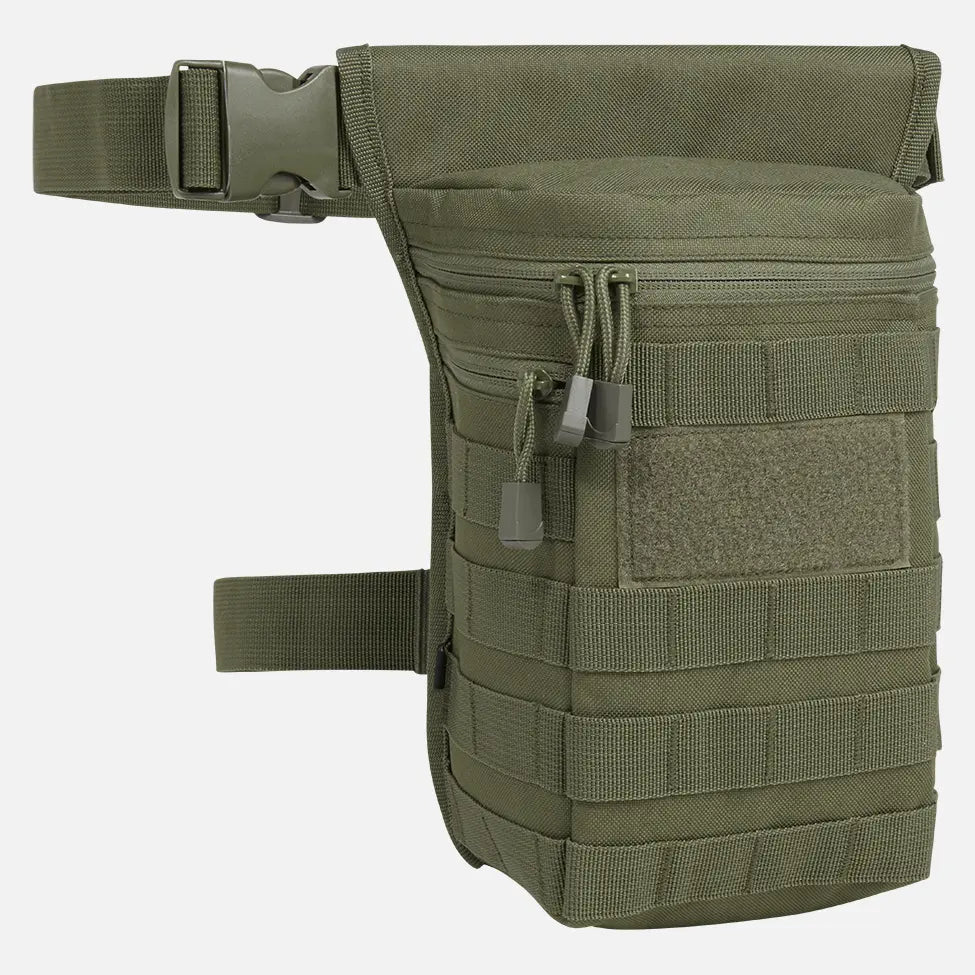 Side Kick Bag Molle in durable 600DEN polyester with adjustable belts and multiple compartments for storage.