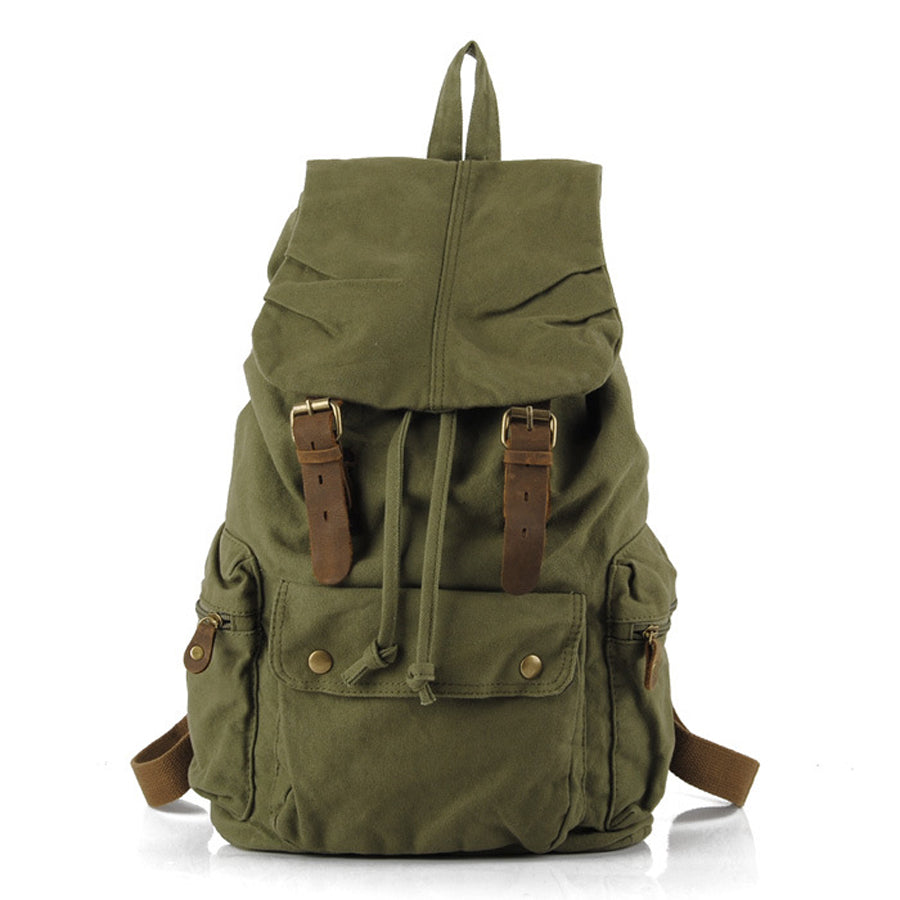 A stylish Simple Leisure Large Capacity Canvas Backpack in a casual design, featuring multiple pockets and adjustable straps, perfect for everyday use.