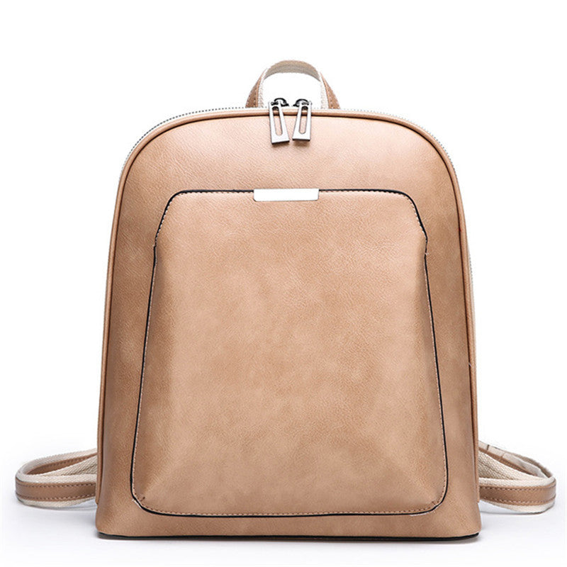 Soft Leather Women's Korean Style Fashion Wild Backpack in various colors, showcasing its stylish design and soft PU leather material.